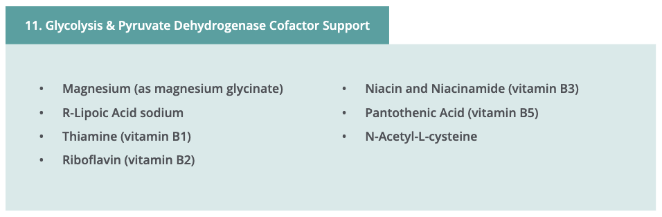 Image 11. Glycolysis & Pyruvate Dehydrogenase Cofactor Support